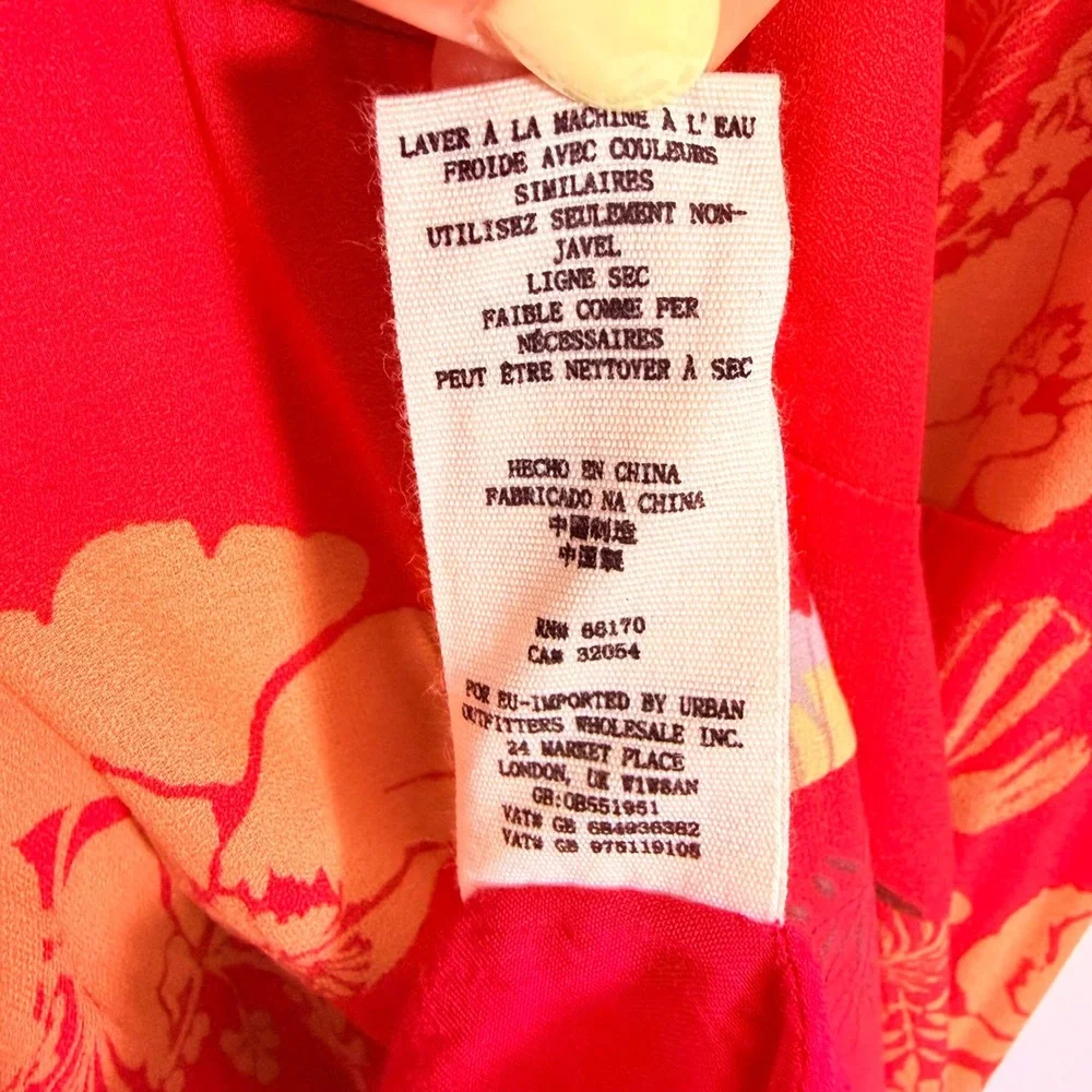 Free People Sure Thing Floral Maxi Dress Red Orange Boho Tiered OB1136382 Size 4
